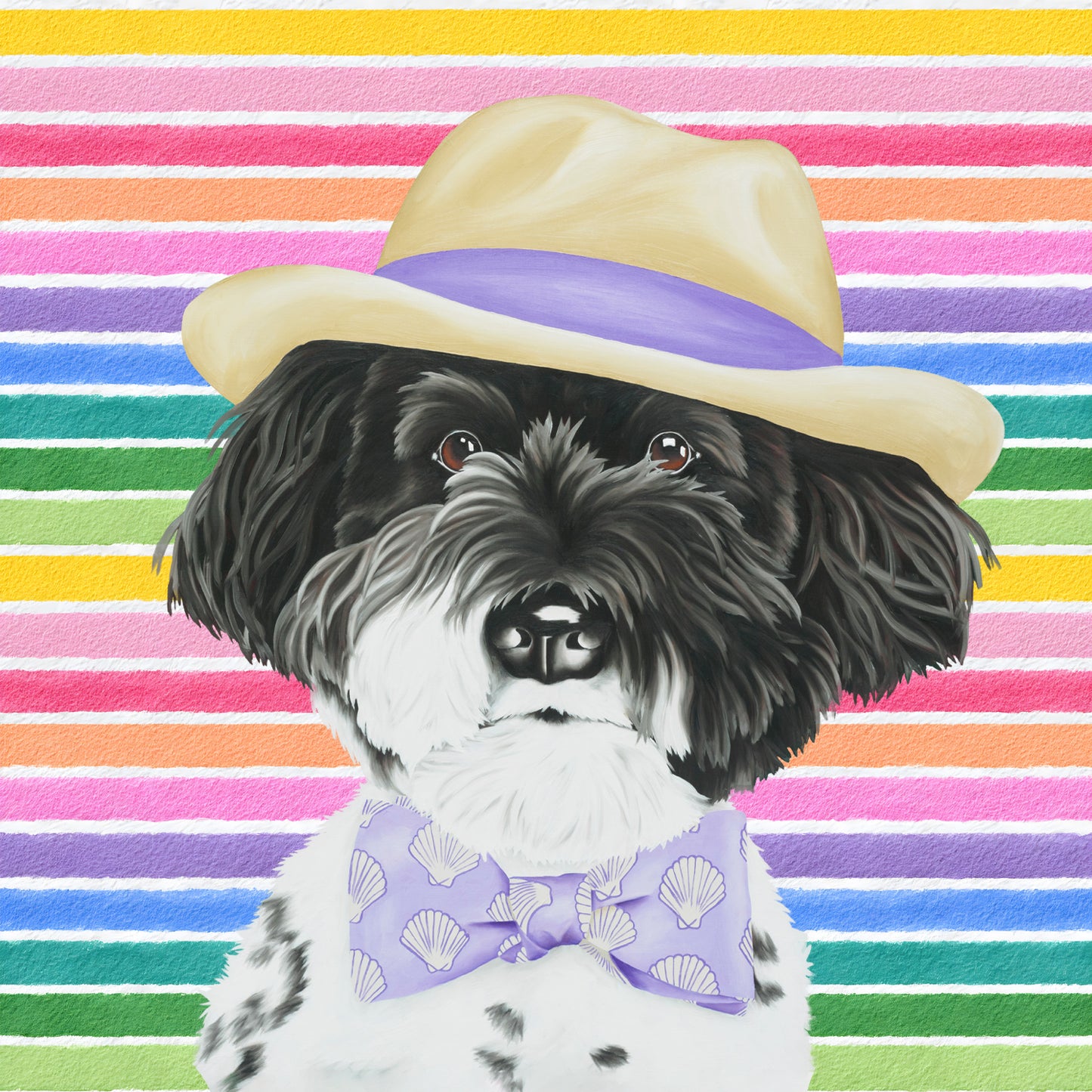 Baron von Schnauzer In Full Color Flat Notecard
