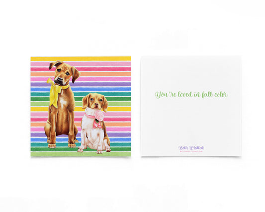 Beagle Besties In Full Color Flat Notecard