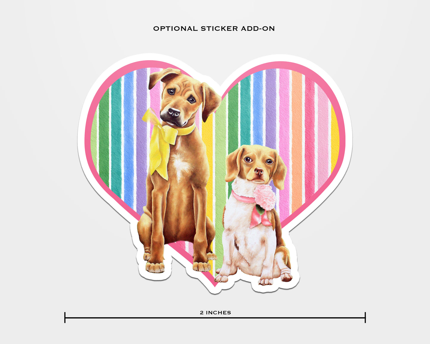 Beagle Besties In Full Color Flat Notecard